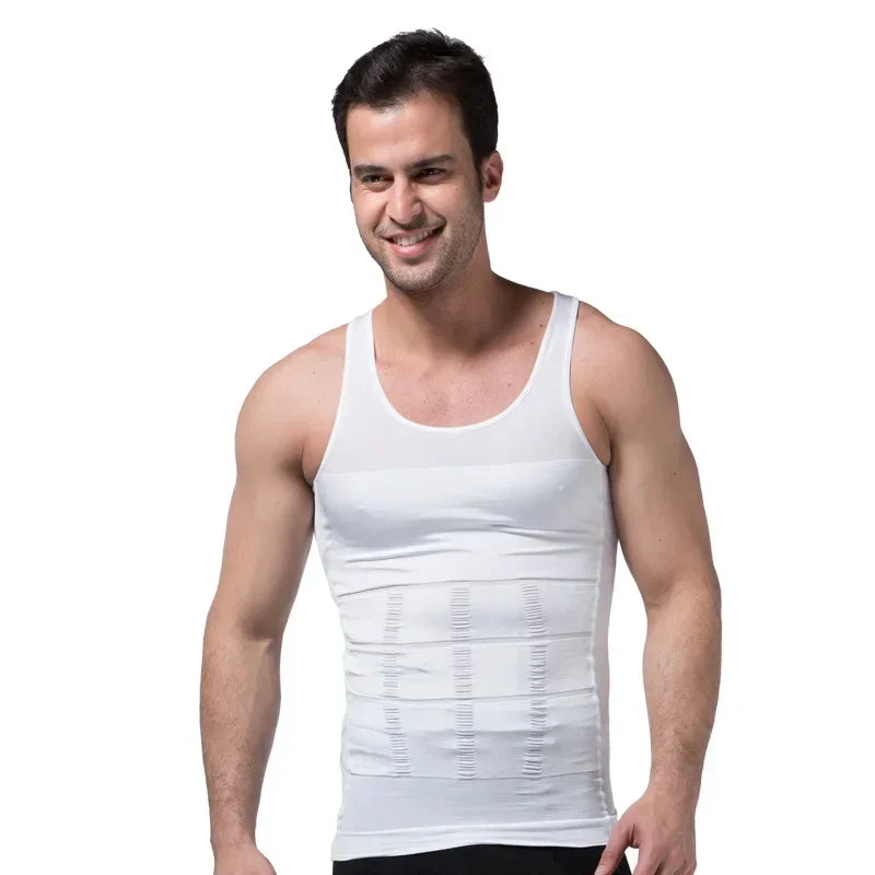 Men'S Slimming Body Shapewear Corset Vest Shirt Compression Abdomen Tummy Belly Control Slim Waist Cincher Underwear Sports Vest