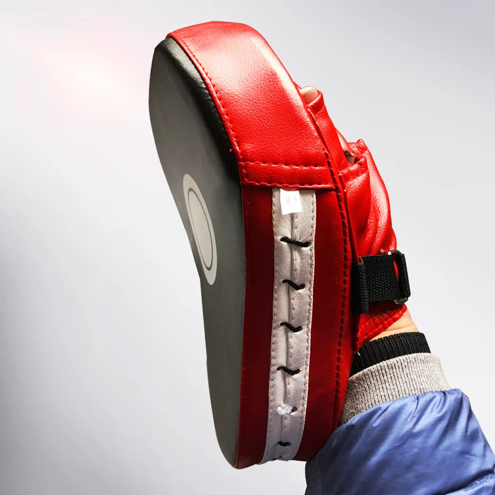Curved Boxing Pad Muay Thai Hand Target Sanda Kickboxing Training Thickened Earthquake-Resistant Focus Punching Mitts PU Leather