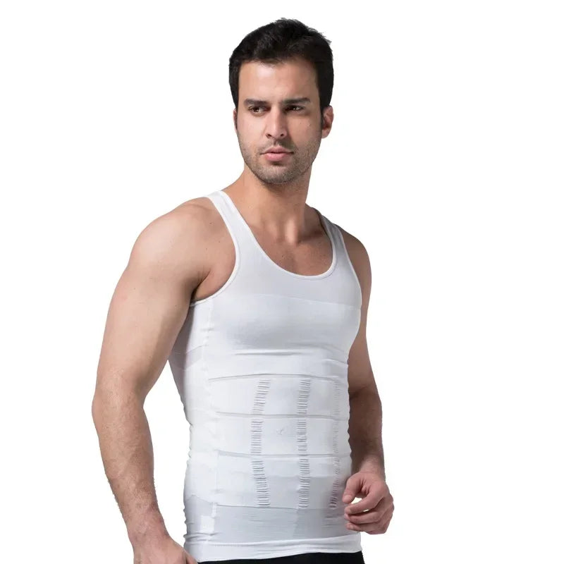 Men'S Slimming Body Shapewear Corset Vest Shirt Compression Abdomen Tummy Belly Control Slim Waist Cincher Underwear Sports Vest