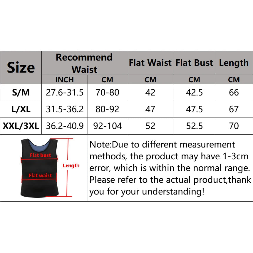 Vest Shapewear Waist Shaper Corset for Women Sauna Sweat Shaper Vest for Men Women Slimming Vest Body Shaper Fat Burning