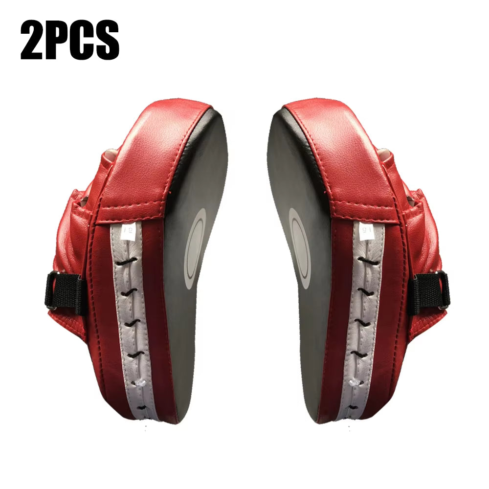 Curved Boxing Pad Muay Thai Hand Target Sanda Kickboxing Training Thickened Earthquake-Resistant Focus Punching Mitts PU Leather